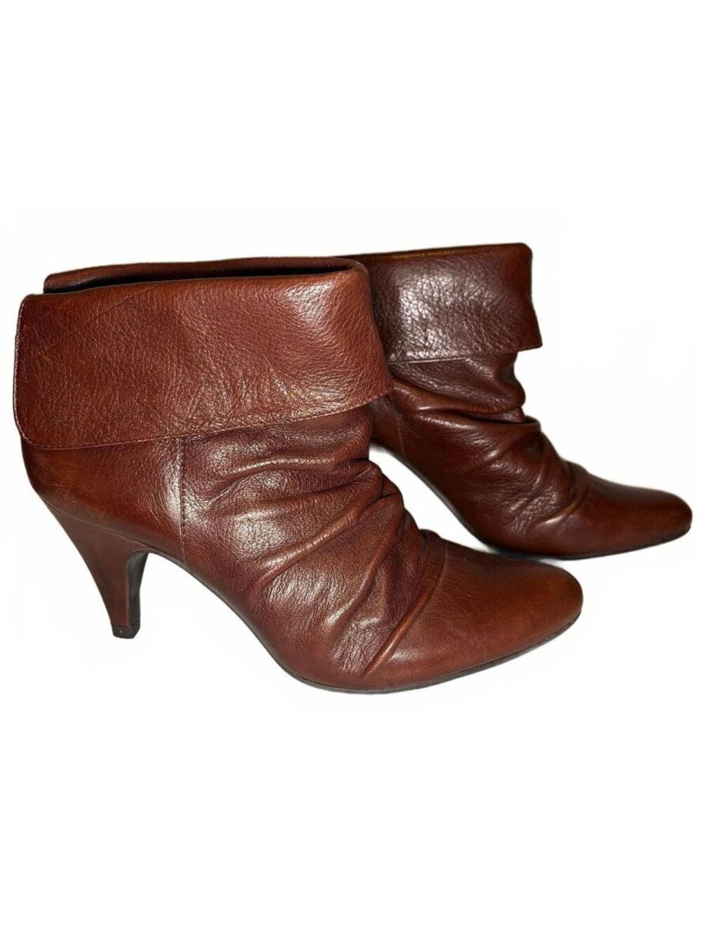Steve Madden Brown Leather Slouch Ankle Boots Y2K Indie Sleaze Boho Chic 6.5